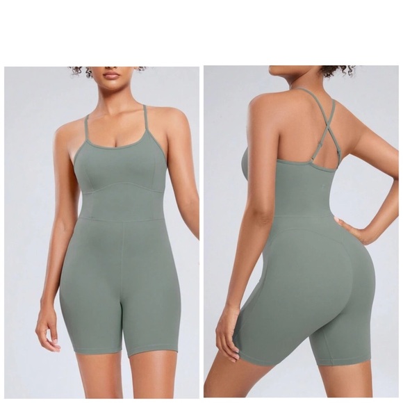 🆕LA Kotten Activewear Jumpsuit Romper Sage S🆕 - Picture 1 of 15